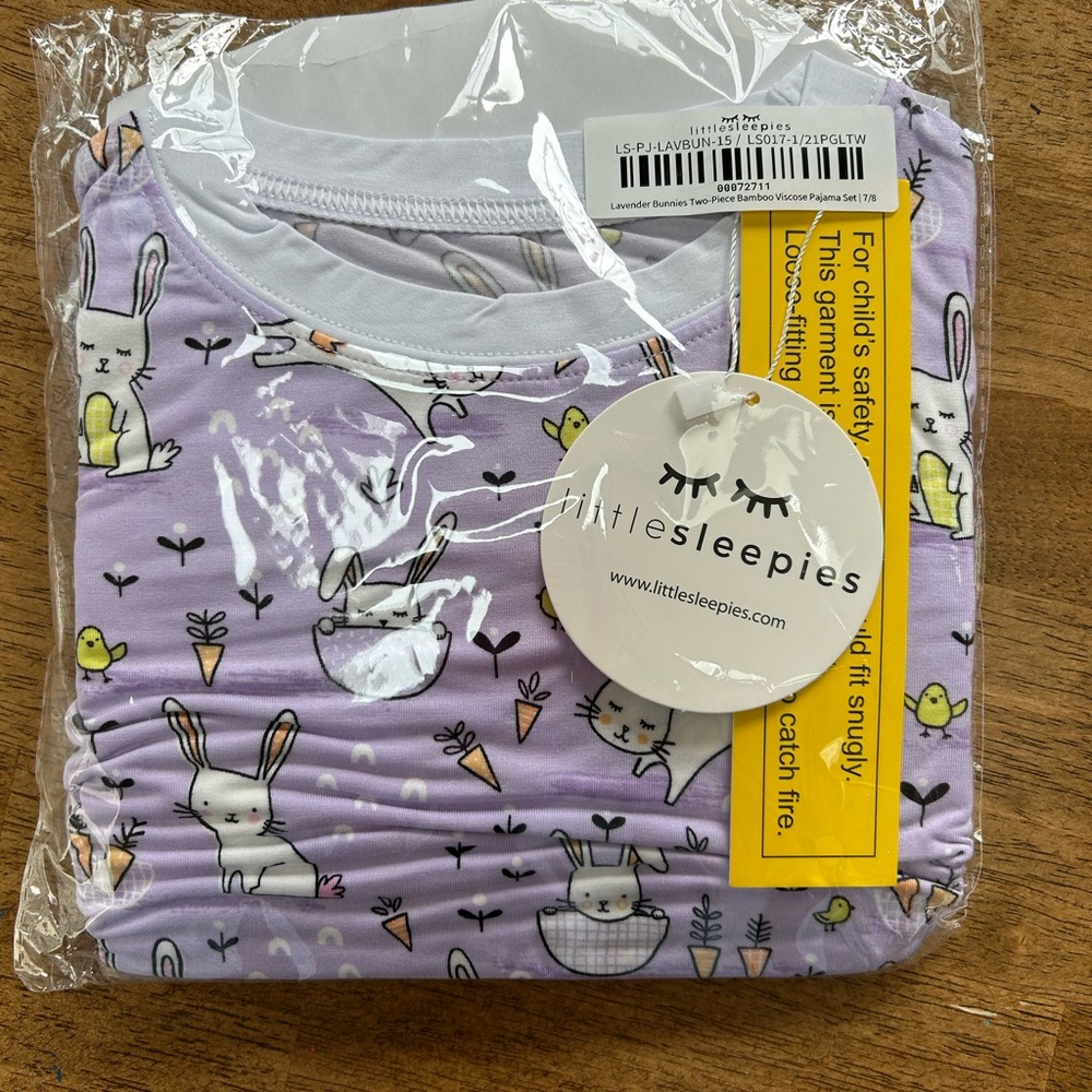 Little Sleepies lavender bunny Jammie’s